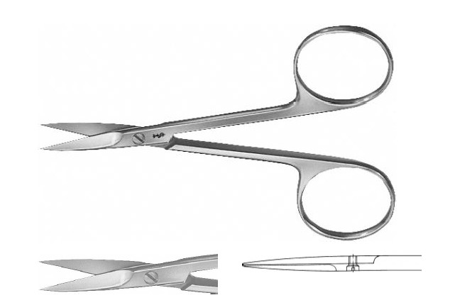 Очні ножиці прямі гострі/гострі 90 мм